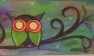 Neon Owl Family painting